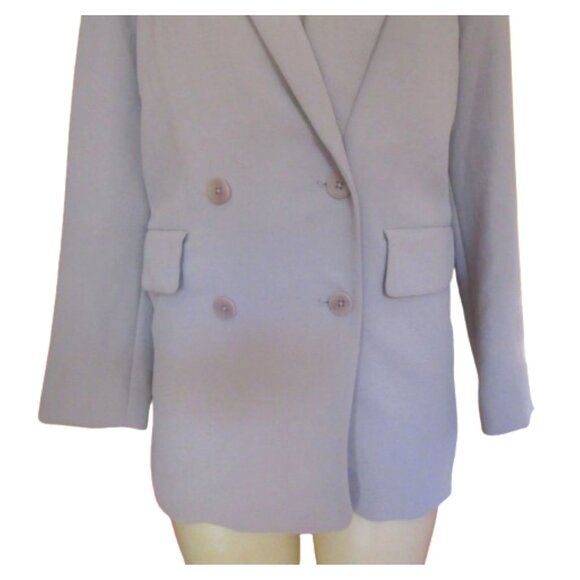 Aritzia Wilfred Cherrelle Double Breasted Blazer Gray Lavender Oversized XS - Picture 5 of 8